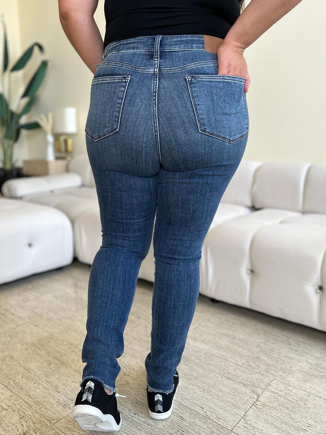 Judy Blue Full Size High Waist Distressed Skinny Jeans-1