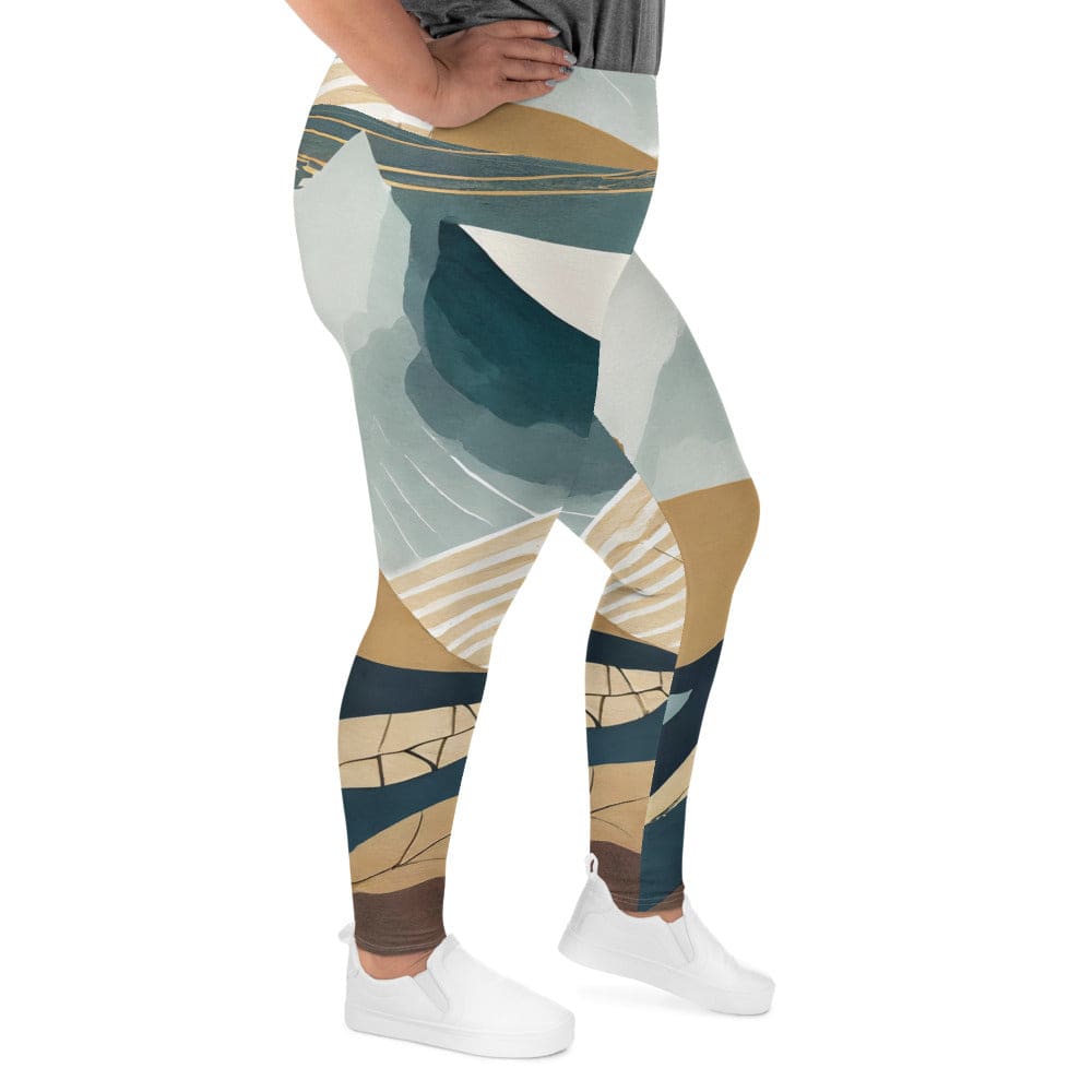 Womens Plus Size Fitness Leggings - Boho Style Print 3-2