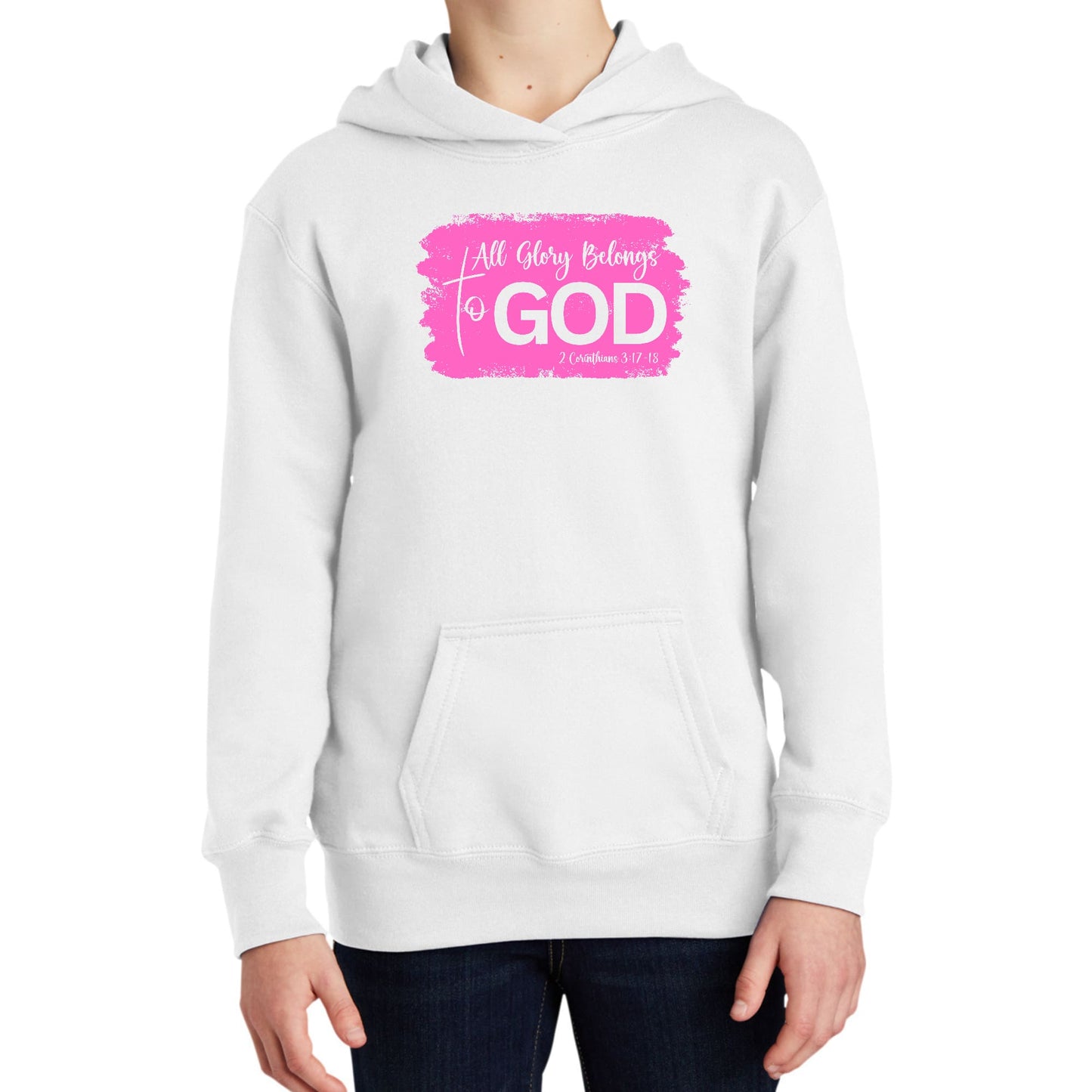 Youth Long Sleeve Hoodie All Glory Belongs to God Christian-4