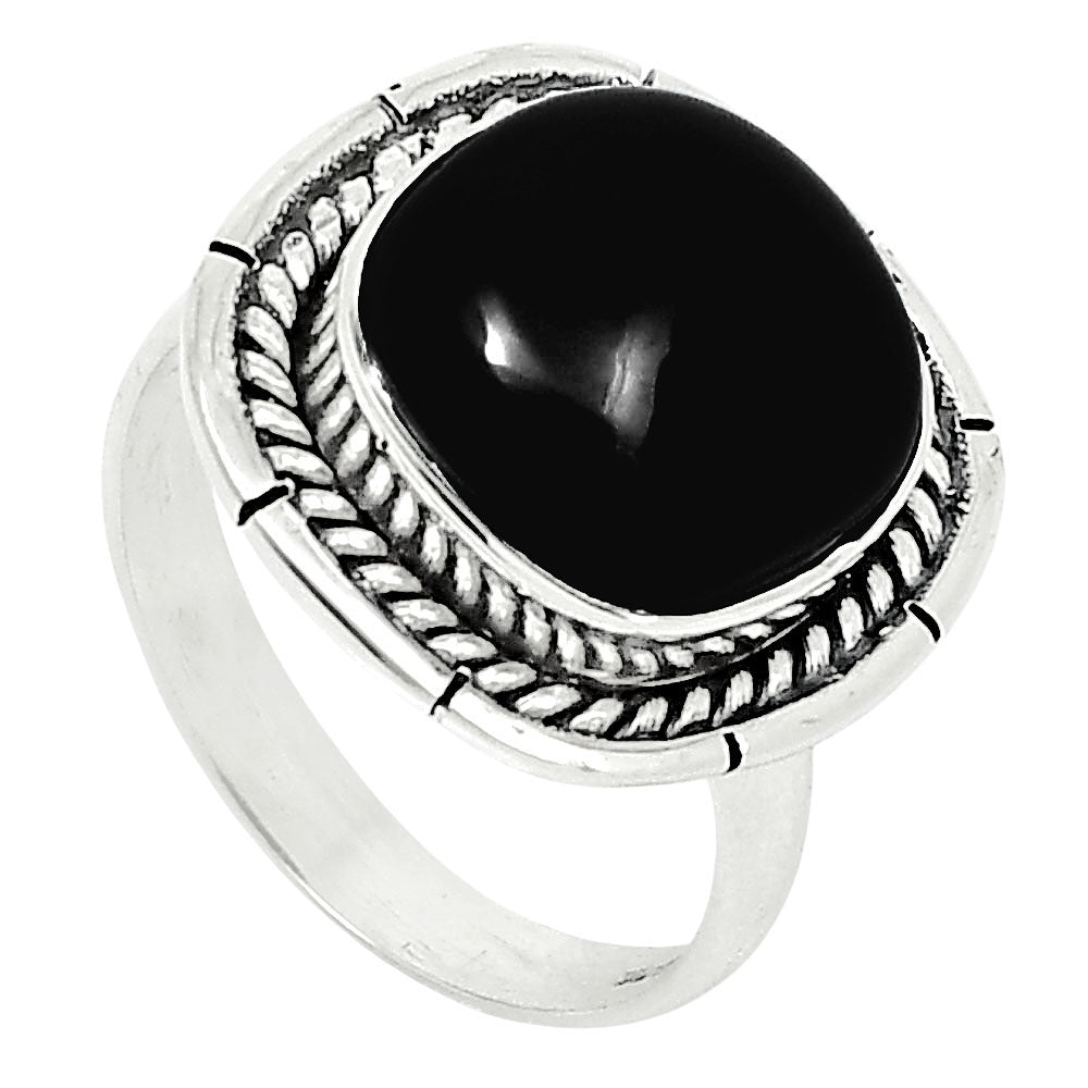 Premium Quality Black Onyx - Brazil Ring size-8 R-1728 23-ER10355