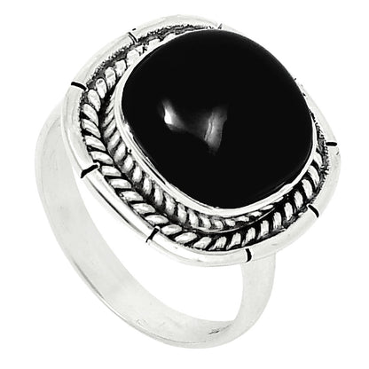 Premium Quality Black Onyx - Brazil Ring size-8 R-1728 23-ER10355