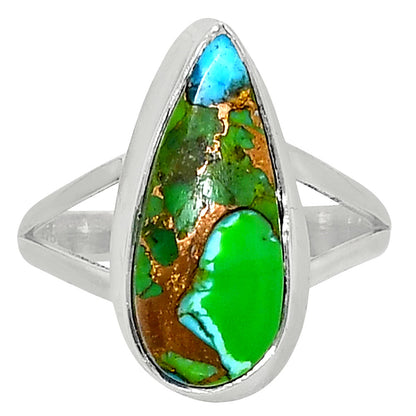 Premium Blue Turquoise In Green Mohave - USA Ring size-9 R-1008 29-ER11472-0