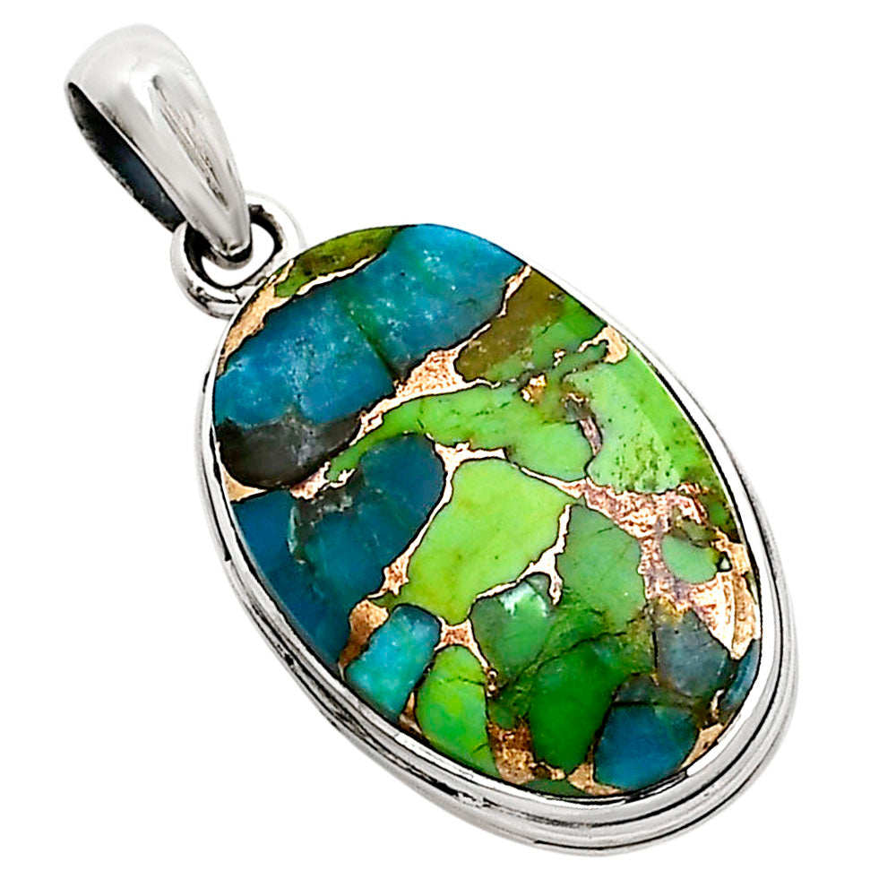 Blue Turquoise In Green Mohave Pendant P-1124 SDP158603