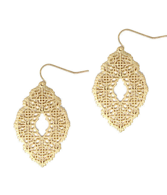 METAL FILIGREE EARRING-0