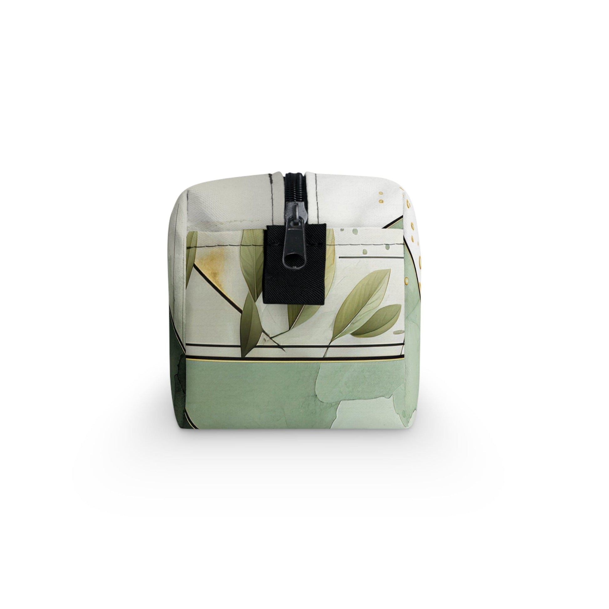 Travel Accessories Pouch Bag - Olive Green Mint Leaf Geometric Print-2