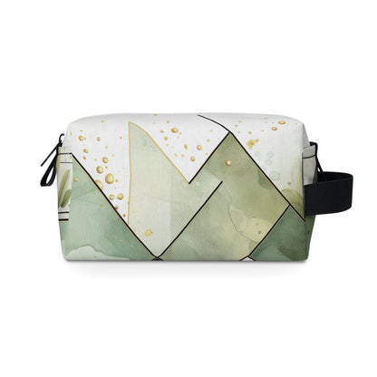 Travel Accessories Pouch Bag - Olive Green Mint Leaf Geometric Print-0