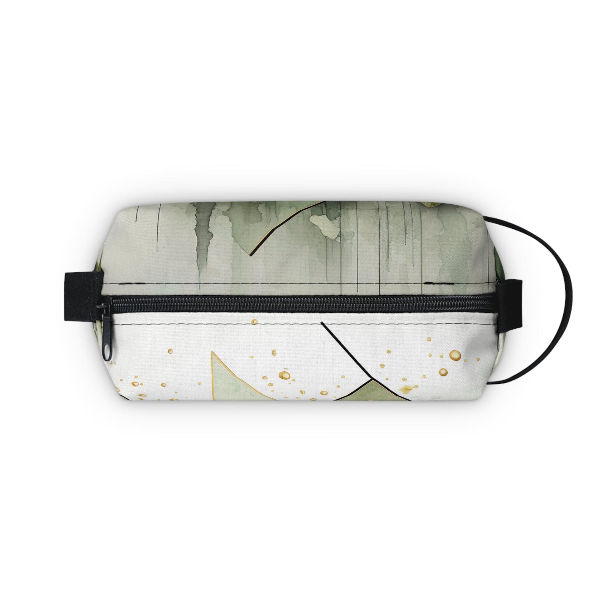 Travel Accessories Pouch Bag - Olive Green Mint Leaf Geometric Print-4