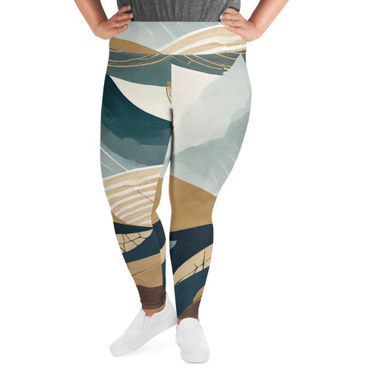 Womens Plus Size Fitness Leggings - Boho Style Print 3-0
