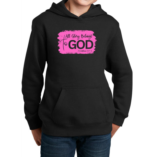 Youth Long Sleeve Hoodie All Glory Belongs to God Christian-0