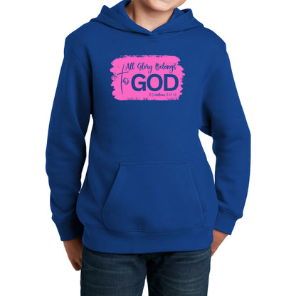 Youth Long Sleeve Hoodie All Glory Belongs to God Christian-3